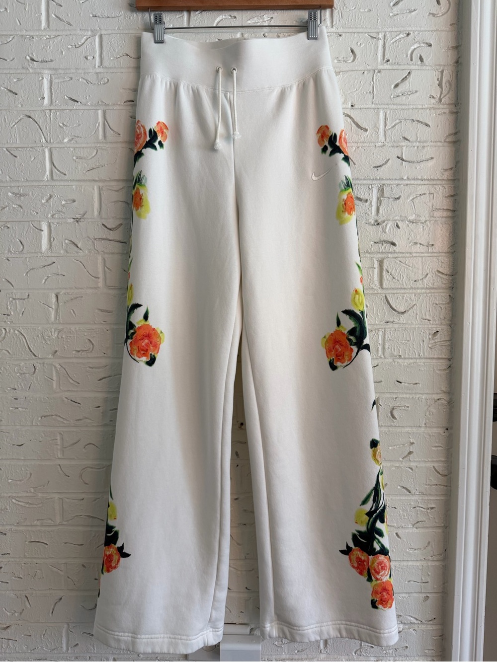 Nike Phoenix Fleece Artist Collection Floral Wide Leg Sweatpants Sail S